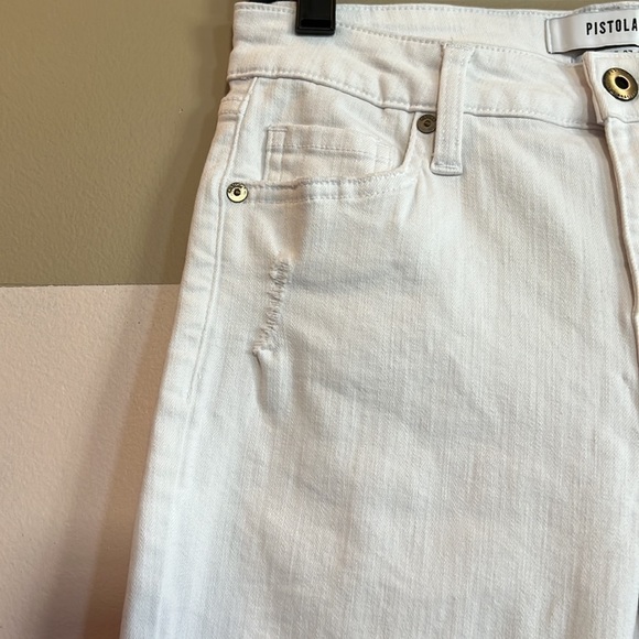 Pistola High Rise Distressed White Skinny Jeans 27 - Picture 7 of 10